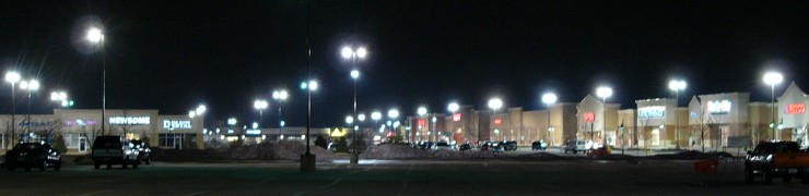 Glaring parking lot lights.